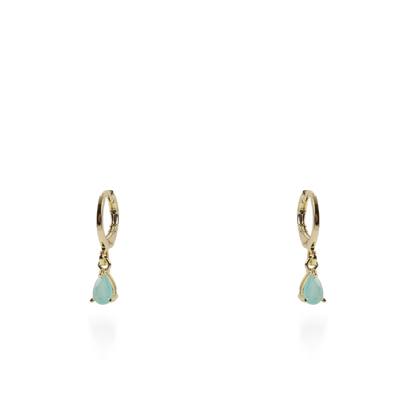 Σκουλαρίκια κρεμαστά με πέτρες ζιργκόν Mar and Mar Quilly (Turquoise)