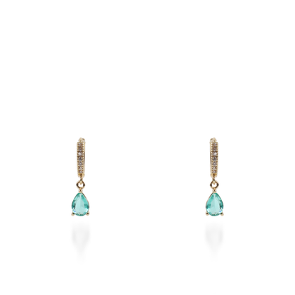 Σκουλαρίκια κρεμαστά με πέτρες ζιργκόν Mar and Mar Quilly Sparkle (Light Blue)