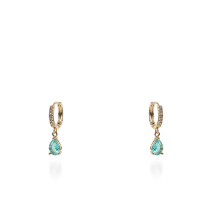 Σκουλαρίκια κρεμαστά με πέτρες ζιργκόν Mar and Mar Quilly Sparkle (Light Blue)