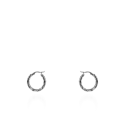 Σκουλαρίκια κρίκοι Mar and Mar Cevinia Silver (2 cm) από ανοξείδωτο ατσάλι