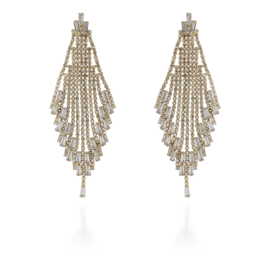 Σκουλαρίκια κρεμαστά με πέτρες ζιργκόν Ethalia