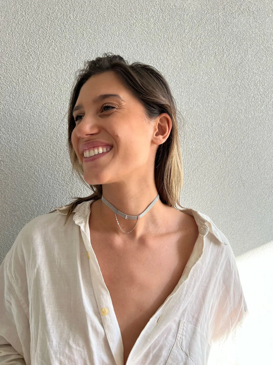 Κολιέ choker μονόγραμμα Mar and Mar Monogram Choker από ανοξείδωτο ατσάλι