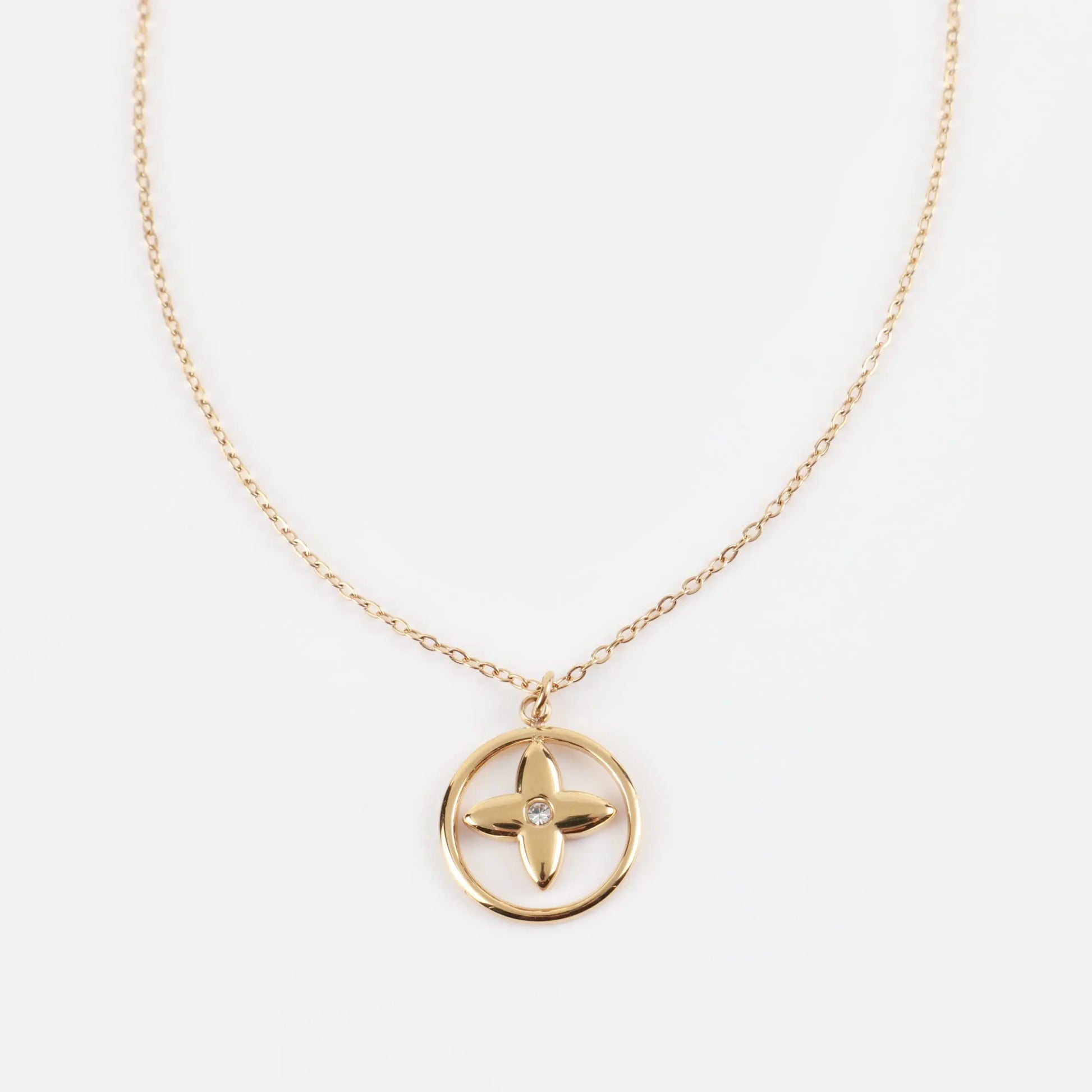 Κολιέ με πέτρα ζιργκόν Mar & Mar Jolanda IV (Gold) από ανοξείδωτο ατσάλι