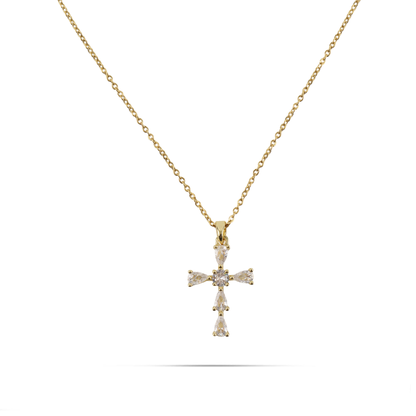 Κολιέ σταυρός με πέτρες ζιργκόν Mar and Mar Zavelle από ανοξείδωτο ατσάλι